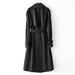 Color-Element Overknee Long Trench Coat Women Popular Korean Autumn Winter Waist Controlled Slimming Coat-Fancey Boutique