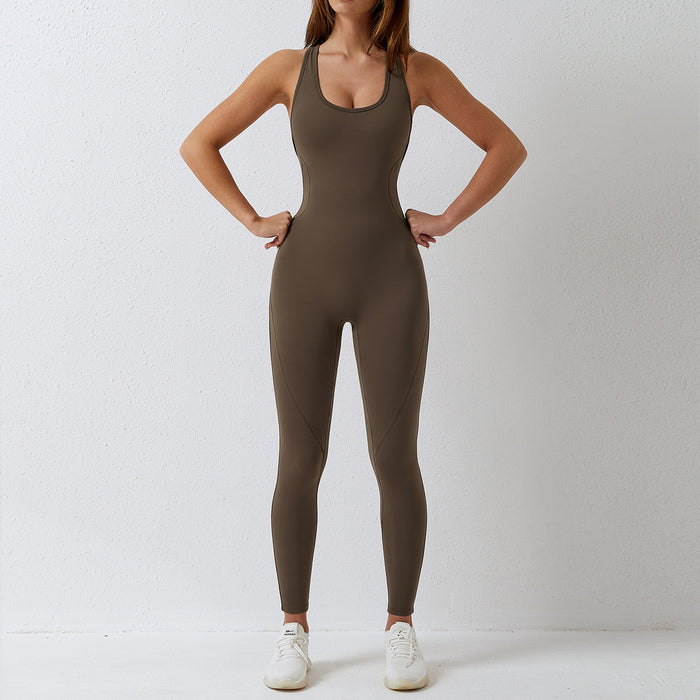 Color-Tight One Piece Aerial Beauty Back Yoga Clothes Women High Elastic One Piece Yoga Jumpsuit Women-Fancey Boutique