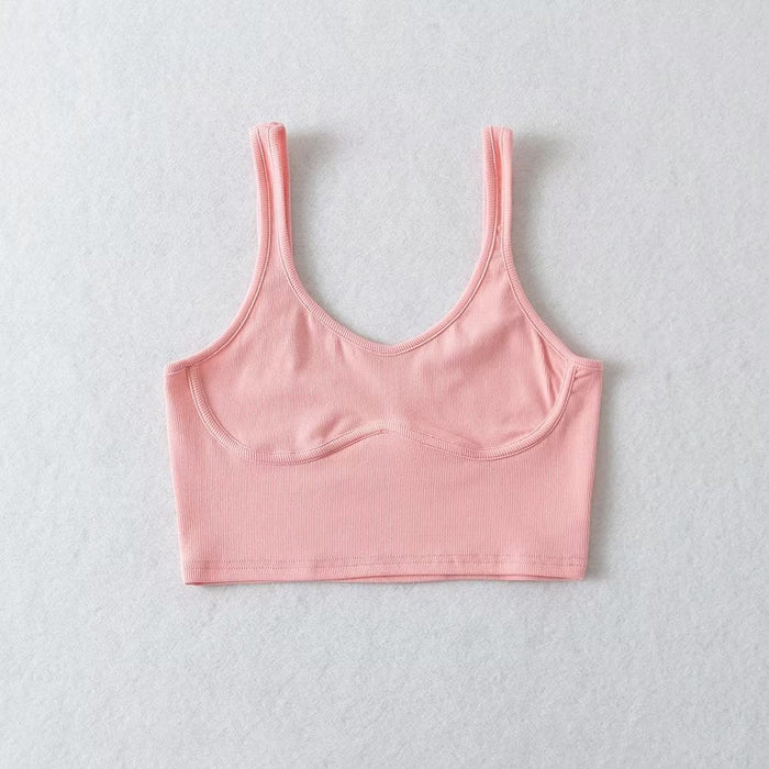 Color-Summer Women Sexy Casual Sports Stretch Sexy Camisole Sexy Chest Paste Vest-Fancey Boutique