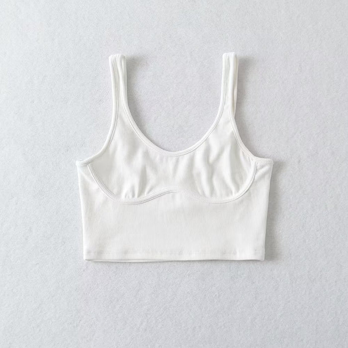 Color-Summer Women Sexy Casual Sports Stretch Sexy Camisole Sexy Chest Paste Vest-Fancey Boutique