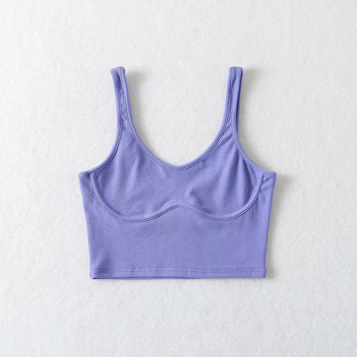 Color-Summer Women Sexy Casual Sports Stretch Sexy Camisole Sexy Chest Paste Vest-Fancey Boutique