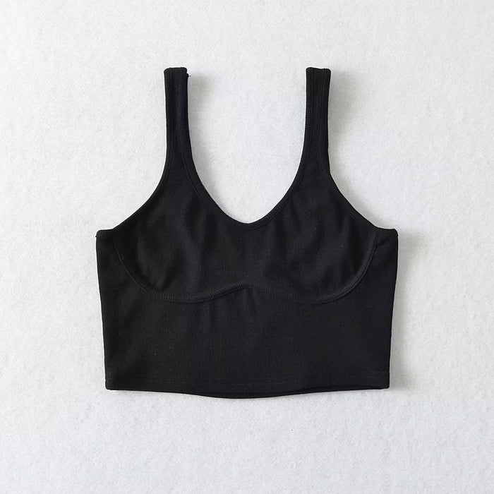 Color-Summer Women Sexy Casual Sports Stretch Sexy Camisole Sexy Chest Paste Vest-Fancey Boutique