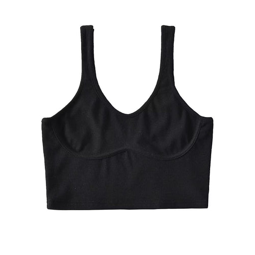 Color-Black-Summer Women Sexy Casual Sports Stretch Sexy Camisole Sexy Chest Paste Vest-Fancey Boutique