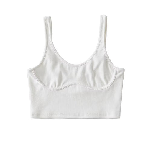 Color-White-Summer Women Sexy Casual Sports Stretch Sexy Camisole Sexy Chest Paste Vest-Fancey Boutique