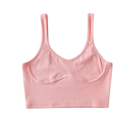 Color-Pink-Summer Women Sexy Casual Sports Stretch Sexy Camisole Sexy Chest Paste Vest-Fancey Boutique