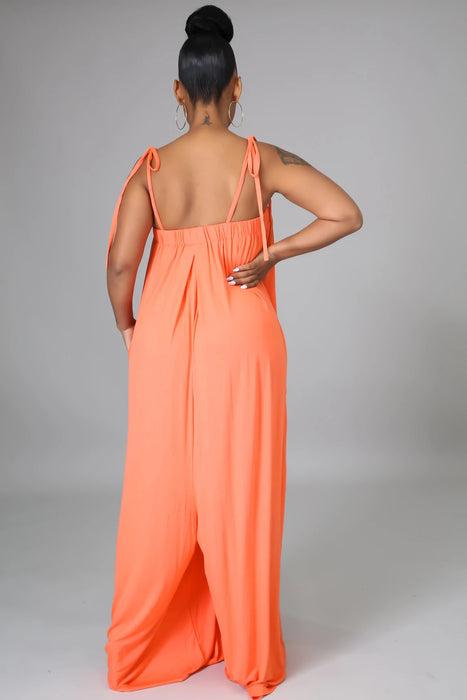 Color-Solid Color Summer Sleeveless Waist Wrapped Chest Loose Wide Leg Women Jumpsuit-Fancey Boutique