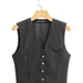 Color-Black-Black Sexy Slim Fit Cropped Vest Women Summer Sexy Short V neck Sleeveless Vest-Fancey Boutique