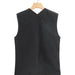 Color-Bow Double Placket Tied V-neck Sleeveless Vest Women Summer Sexy Black Casual Vest-Fancey Boutique