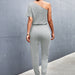 Color-Women Clothing Diagonal Shoulder Jumpsuit-Fancey Boutique