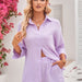 Color-Women Ladies 3/4 Sleeve Shirt Short Pure Cotton Two Piece Suit-Fancey Boutique