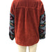 Color-Nostalgic Fried Floral Corduroy Aztec Stitching Printing Pocket Long Sleeve Coat Women Jacket-Fancey Boutique