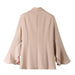 Color-Double Button Camel Small Women Long Sleeve Spring Blazer Mid Length Women-Fancey Boutique