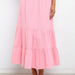 Color-Pink-Spring Summer Solid Color Pleated Stitching Elastic High Waist Sheath Skirt-Fancey Boutique