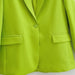 Color-Spring Autumn Women Commuting Wear Fluorescent Green Pocket One Button Blazers-Fancey Boutique