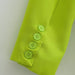 Color-Spring Autumn Women Commuting Wear Fluorescent Green Pocket One Button Blazers-Fancey Boutique