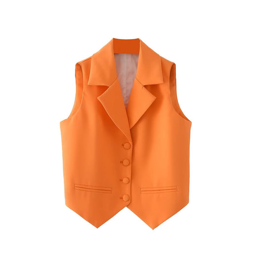 Color-Summer Neutral Workplace Age Reduction V neck Waistcoat Vest-Fancey Boutique