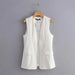 Color-White-Women Clothing Autumn Wild Buckle Free Casual Vest-Fancey Boutique