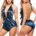 Color-Blue-Sexy Lingerie Sexy Black Strap Women One-Piece Underwear-Fancey Boutique