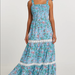 Color-Spring Autumn Floral Strap Dress Vacation Seaside Lace Printed Dress-Fancey Boutique