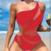 Color-Bikinx Contrast Mesh One Shoulder One Piece Swimsuit-Fancey Boutique