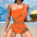 Color-Bikinx Contrast Mesh One Shoulder One Piece Swimsuit-Fancey Boutique