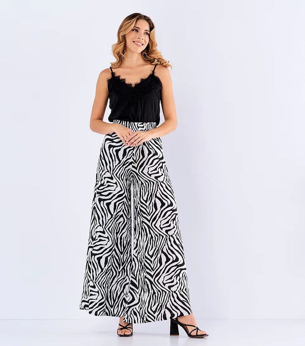 Color-Spring Summer Elastic High Waist Casual Wide Leg Trousers Loose Swing Pants Women Clothing-Fancey Boutique