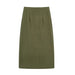 Color-Summer Wind Women Army Green Zipper Tooling Skirt-Fancey Boutique