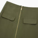 Color-Summer Wind Women Army Green Zipper Tooling Skirt-Fancey Boutique