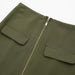 Color-Summer Wind Women Army Green Zipper Tooling Skirt-Fancey Boutique