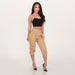 Color-Khaki-Women Clothing Casual Cropped Pants Workwear Harem Pants-Fancey Boutique