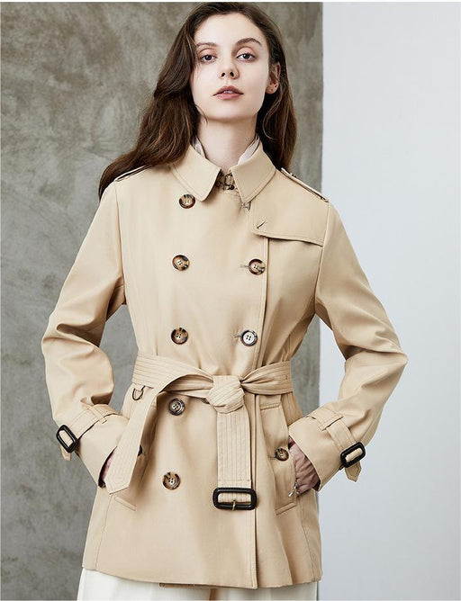 Color-Women Element Trench Coat for Women Mid Length Fried Street Small British Spring Autumn Coat Women-Fancey Boutique