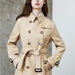 Color-Women Element Trench Coat for Women Mid Length Fried Street Small British Spring Autumn Coat Women-Fancey Boutique