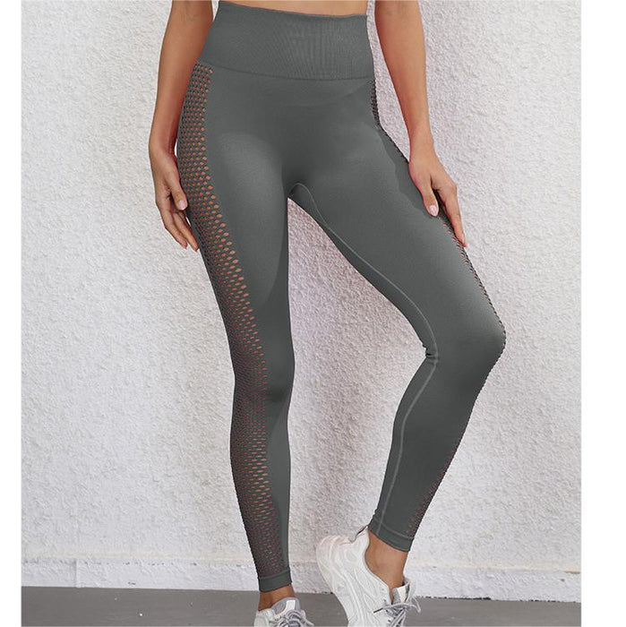 Color-Hollow Out Cutout Yoga Pants Women Workout Clothes High Waist Hip Lift Sports Leggings Workout Pants Seamless Yoga Clothes-Fancey Boutique