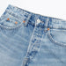 Color-Summer Women Perforated Hole Decoration Burr Straight Cotton High Waist Denim Shorts-Fancey Boutique