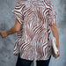 Color-Women Summer Short Sleeved Loose Zebra Print Shirt-Fancey Boutique