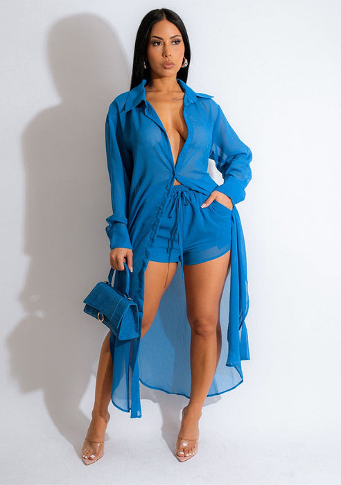 Color-Casual Women Wear Summer Chiffon Solid Color Suit Women's Clothing Two Piece Set-Fancey Boutique
