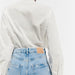 Color-Summer Women White Ruffled Laminated Decoration Shirt Top-Fancey Boutique