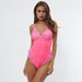 Color-Women Sexy Lace Stitching Striped See-through Bodysuits Lingerie-Fancey Boutique