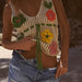 Color-Spring Fresh Sweet Tridimensional Floral Vest Slim Top Crochet Round Neck Women Clothing-Fancey Boutique