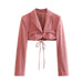 Color-Pink-Spring Women Street Short Personalized Blazer-Fancey Boutique