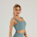 Color-Knitted Seamless Sports Bra Vest Top Sunken Stripe Seamless Fitness-Fancey Boutique