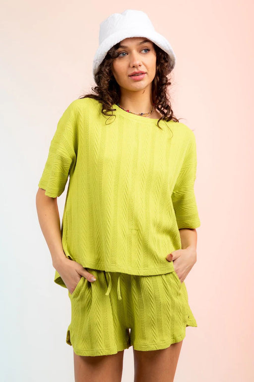 Color-Women Clothing Summer Set Casual round Neck T shirt Shorts Two Piece Set-Fancey Boutique