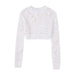 Color-White-Sexy Round Neck Slim Fit Slimming Sweater Spring Women Clothing Years Sexy Solid Color Top Delivery-Fancey Boutique