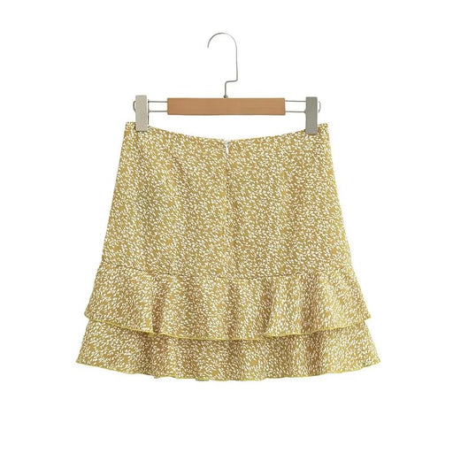 Color-Summer Pleated Skirt Ruffled Printed Dress Floral Skirt Women-Fancey Boutique