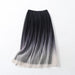 Color-Elegant Graceful Gradient Color Pleated Skirt Spring Summer Light Luxury High Waist A line Skirt-Fancey Boutique