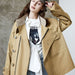 Color-Element Trench Coat for Women Spring Autumn Korean Profile Loose Cargo Small Coat-Fancey Boutique