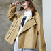 Color-Element Trench Coat for Women Spring Autumn Korean Profile Loose Cargo Small Coat-Fancey Boutique