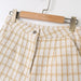 Color-Spring Loose Plaid Straight Leg Pants Sweet Fresh Women Pants Contrast Color Tassel Shorts-Fancey Boutique