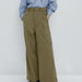 Color-Summer Blend Pleated Wide Mop Trousers Wide Leg Pants Women-Fancey Boutique