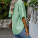 Color-Summer Women Clothing V neck Pocket Waffle Casual Short-Sleeved T shirt-Fancey Boutique